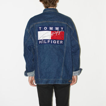 vintage tommy hilfiger denim jacket mens