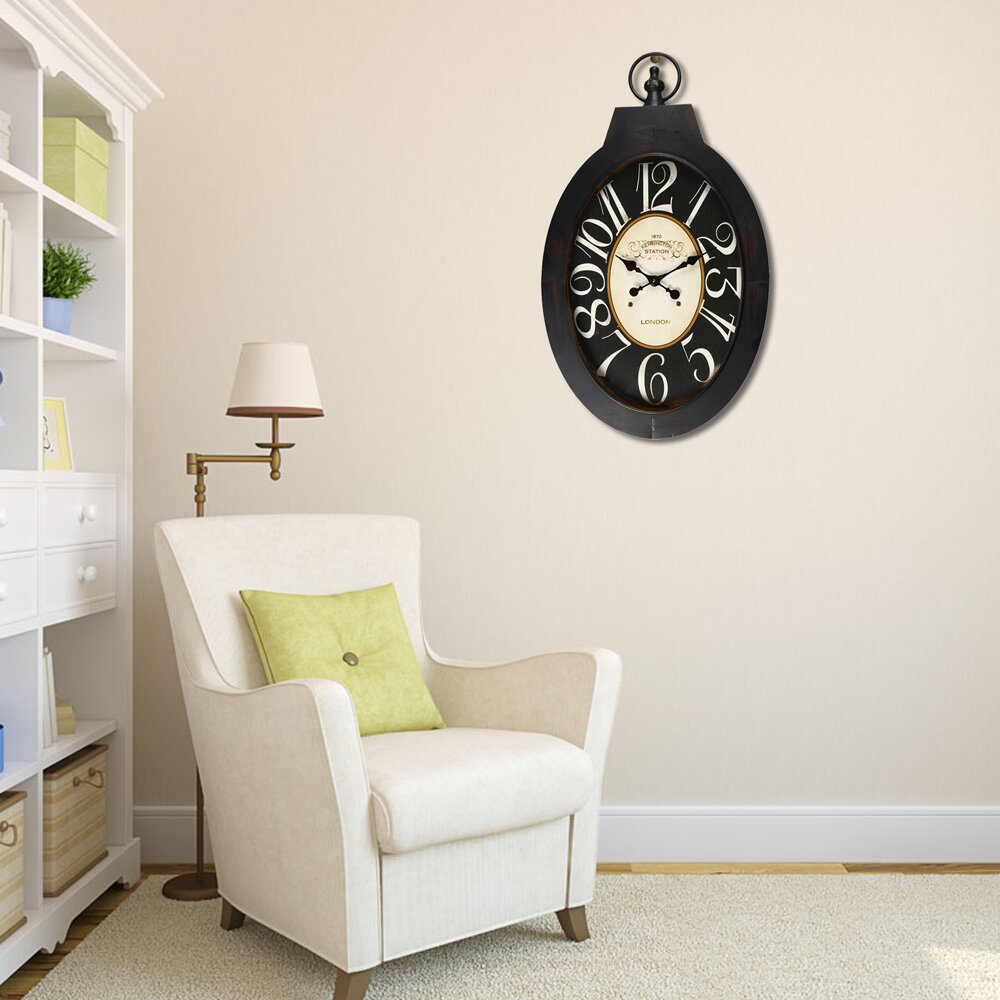 Details about   Wall Clock w/Metal Ring Frame