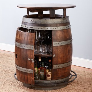 Vintage Oak Barrel Bistro Table (Whiskey Finish) - Wine ...