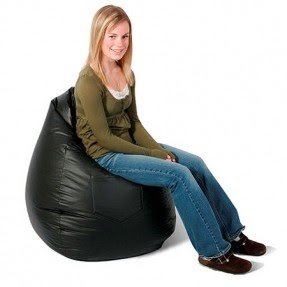 Vinyl Dorm Bag Bean Chair, Black -