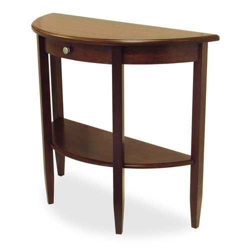 Walnut Half Moon Console Table