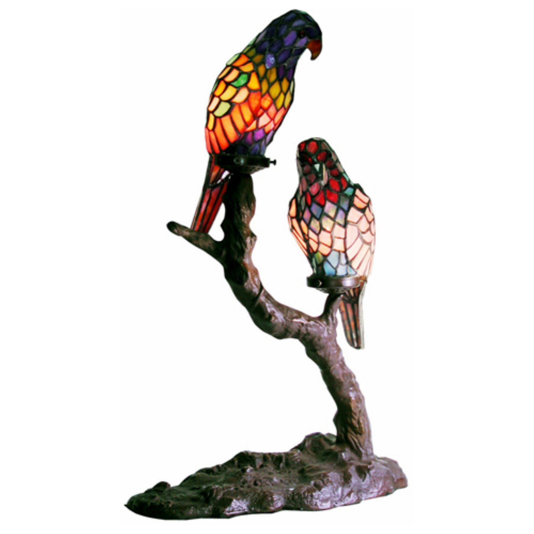 Warehouse of Tiffany's 1600x2-BB449 Tiffany-style Exotic Birds Accent Lamp