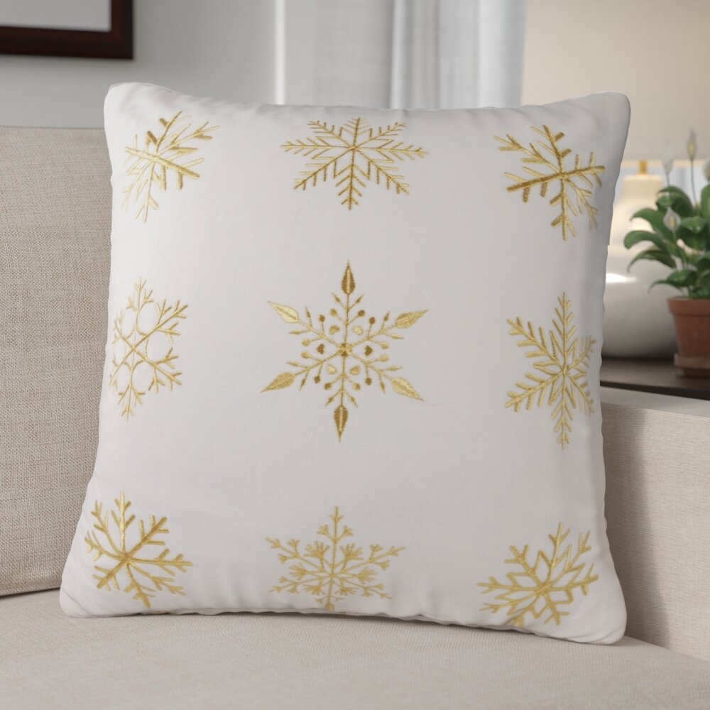 White Christmas Cotton Throw Pillow