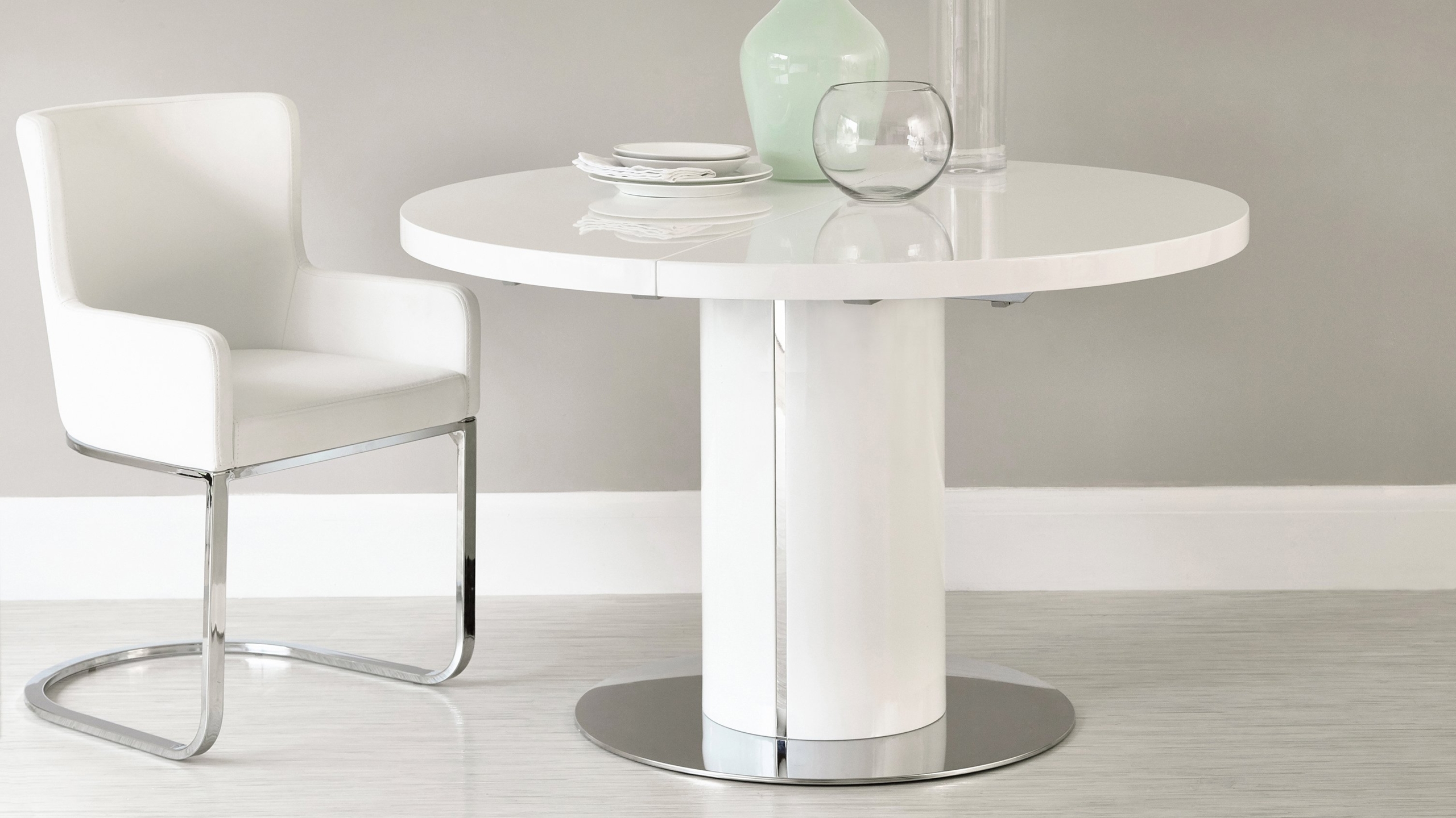 A white table