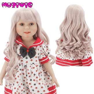 Wigs Only! Taro Miilk Wigs for 18'' American Girl Dolls,Reborn Dolls with 10-11inch Head Heat Resistant Synthetic Hair Accessories