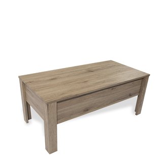 Wood Coffee Table with Storage - Rectangular Coffee Table with Lift Top - Light Oak