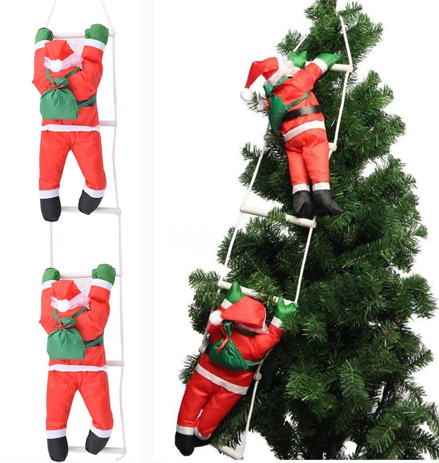 Santa Claus Climbing Ladder - VisualHunt