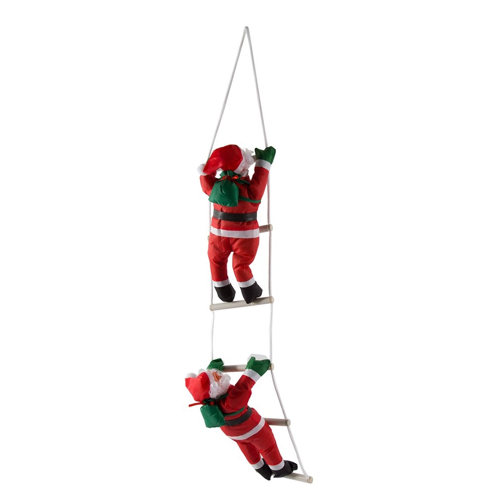 YTJSFH Two Santa Claus Climbing Rope Ladder, Christmas Tree Decoration Staircase Size.