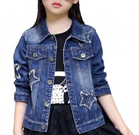 girls distressed jean jacket