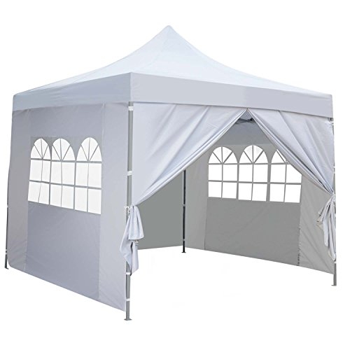 10x10 Ft Outdoor Pop Up Canopy Tent with 4 Removable Side Walls Instant Gazebos Shelters