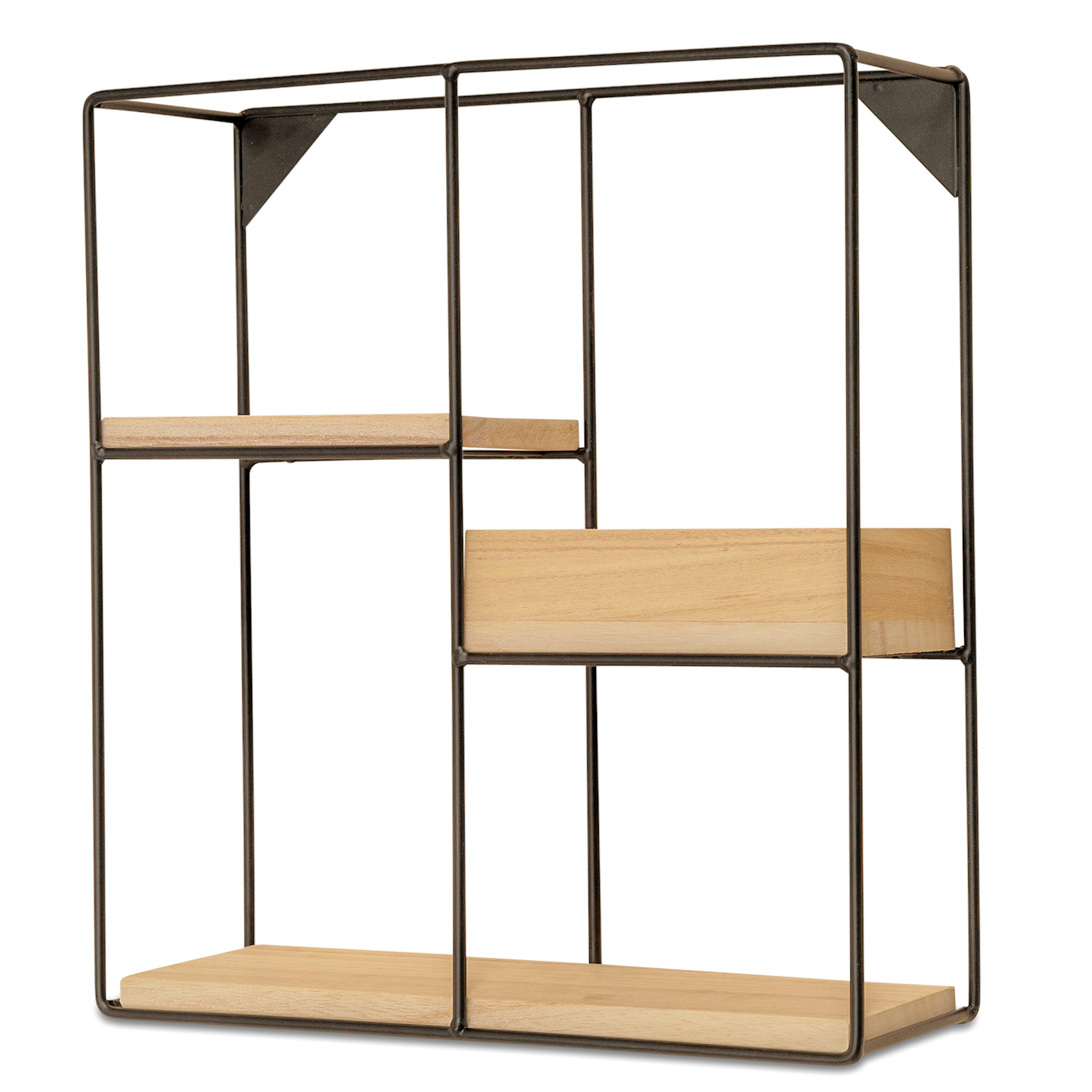 13.8" H x 12.2" W Modernist Industrial Chic Floating Box Shelving Unit