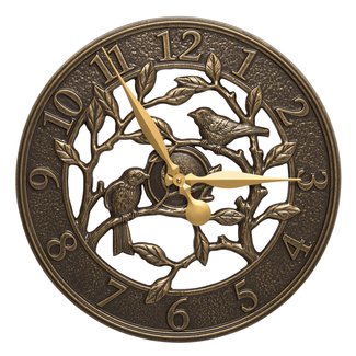 16 in. Bronze Large Outdoor Wall Clock, Waterproof Vintage Non