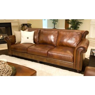 Full Grain Leather Couch Visualhunt, Rustic Brown Leather Living Room Furniture