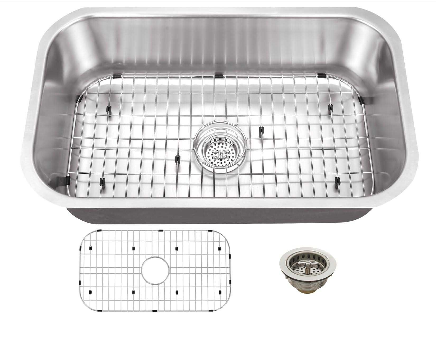 23" L x 18" W Undermount Kitchen Sink with Sink Grid and Drain Assembly