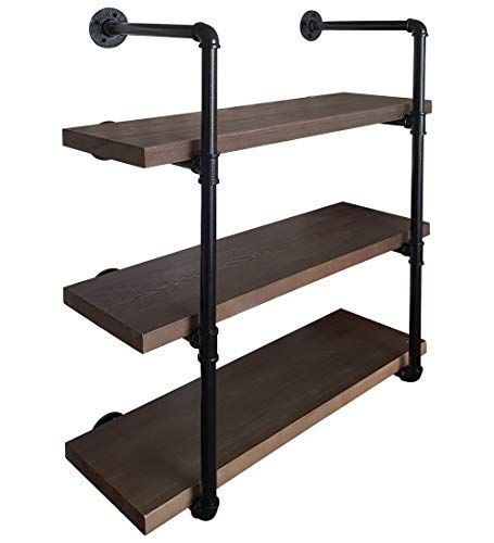 Details about   5-Tier Industrial Pipe Shelving Rustic Iron Pipe Shelf Wall Mount Bookshelf US 