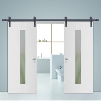 3.6M Double Sliding Barn Door Hardware Heavy Duty Track