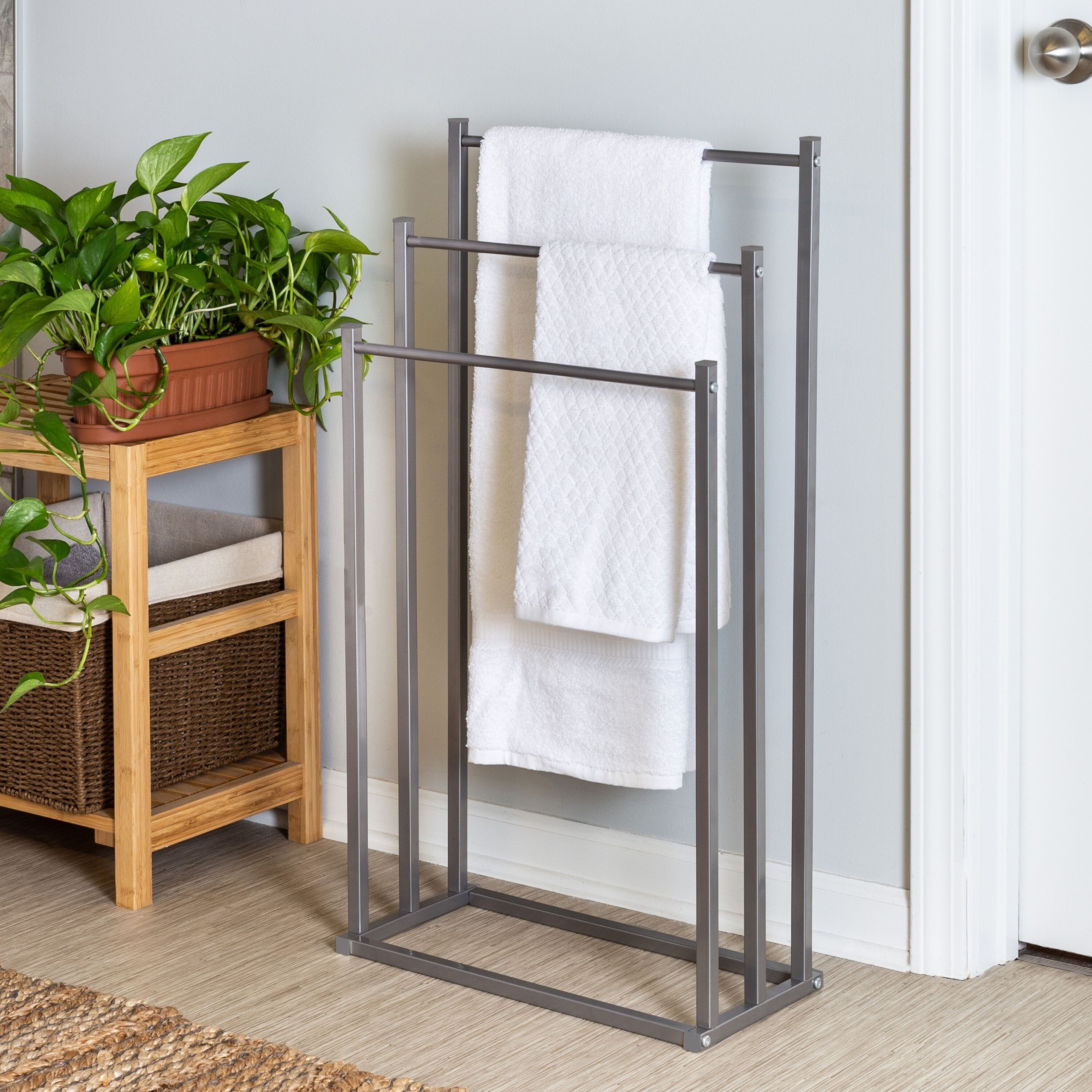 floor standing bath towel holder