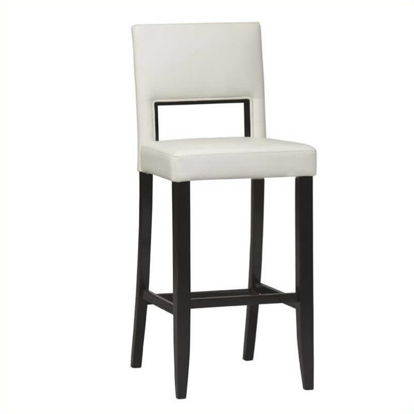 30 Inch Vega Bar Stool - White in Wood Bar