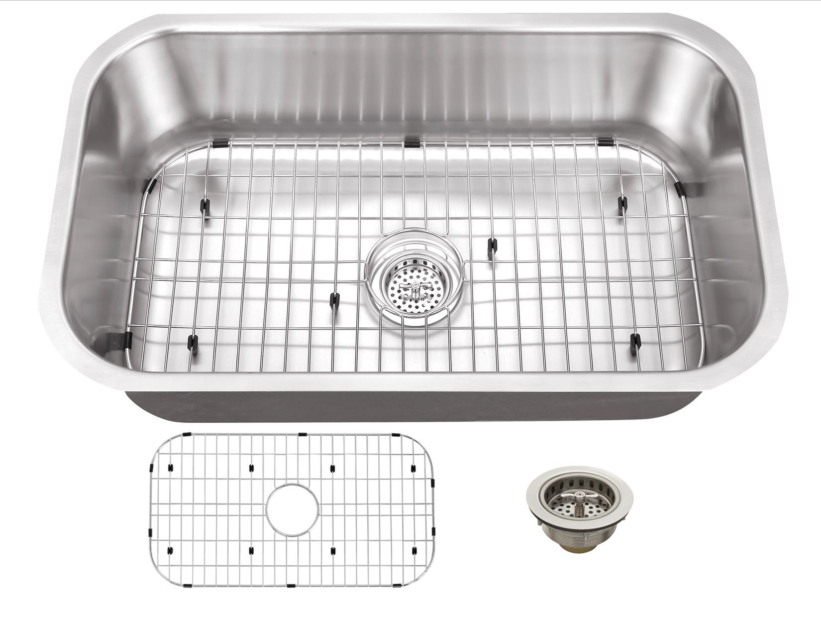 30" L x 18" W Undermount Kitchen Sink with Grid Set and Drain Assembly