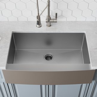 33" L x 21" W Farmhouse/Apron Kitchen Sink with Drain Assembly