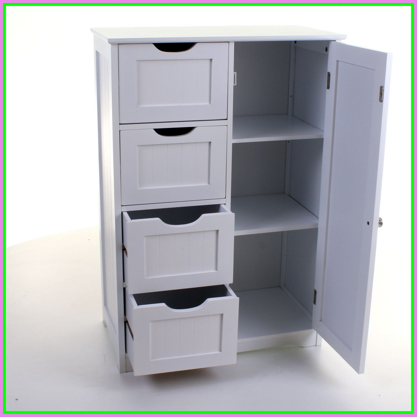 4 DRAWER CABINET BATHROOM STORAGE UNIT CHEST CUPBOARD ...