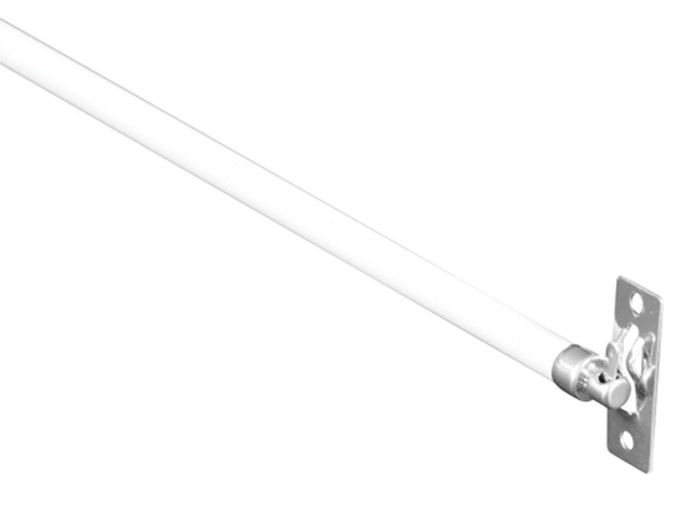 5/16-Inch Swivel End Sash Curtain Rods - 2 Rods - 21 - 38 Inch Adjustable Width, White with Nickel Ends