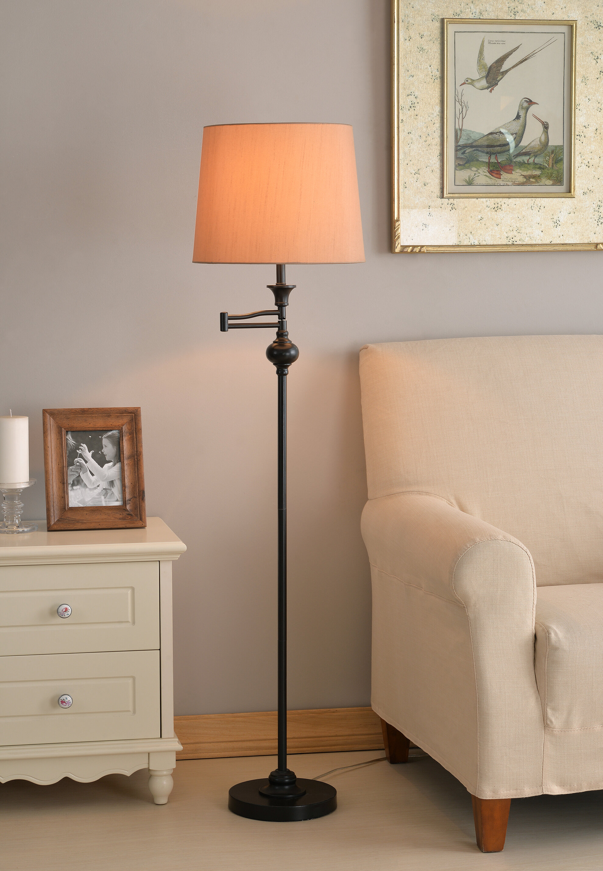 56" Swing Arm Floor Lamp