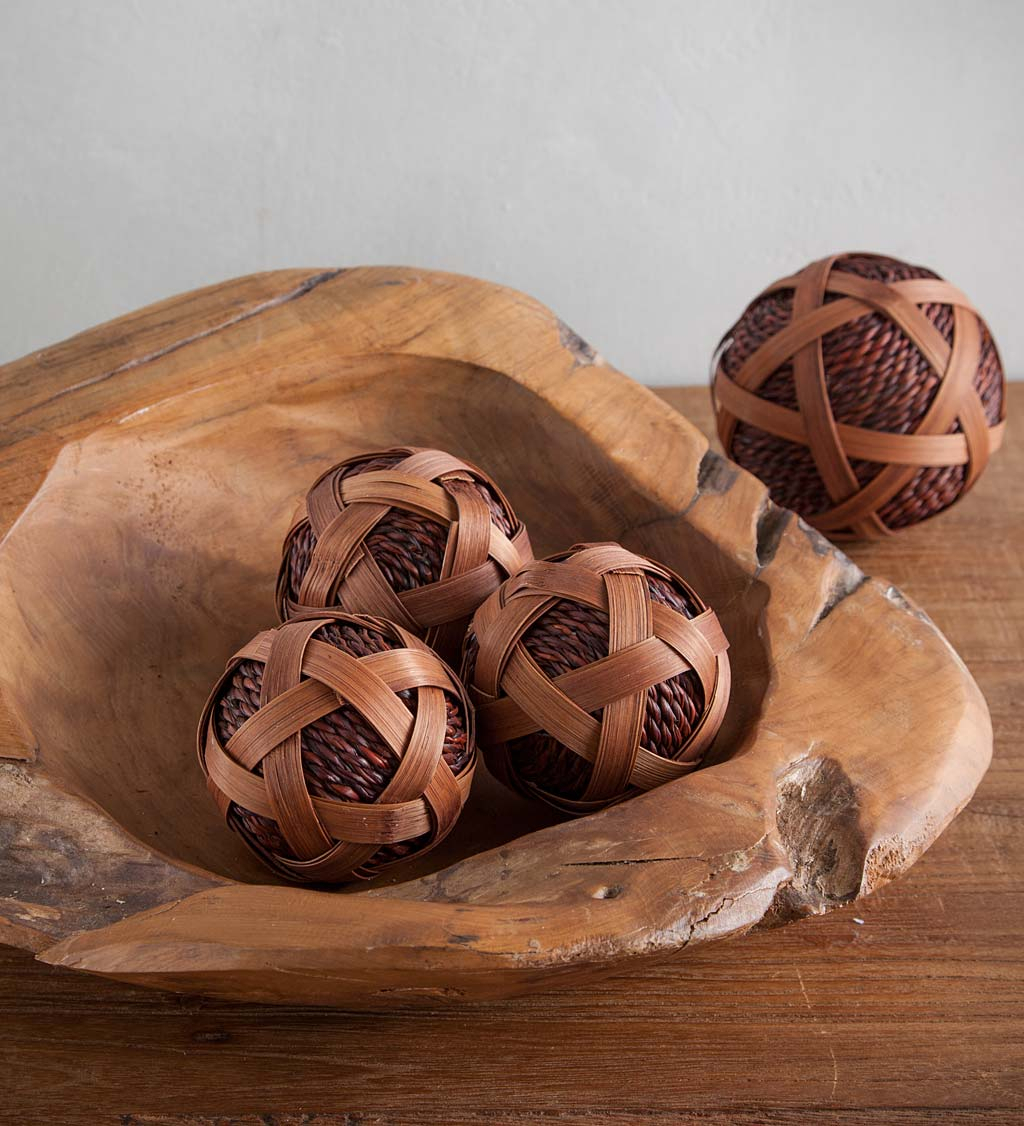 6 Piece Nutting Rattan Ball Decor Set