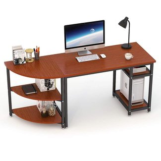 70 Computer Desk Home Office Desk with Storage Shelf