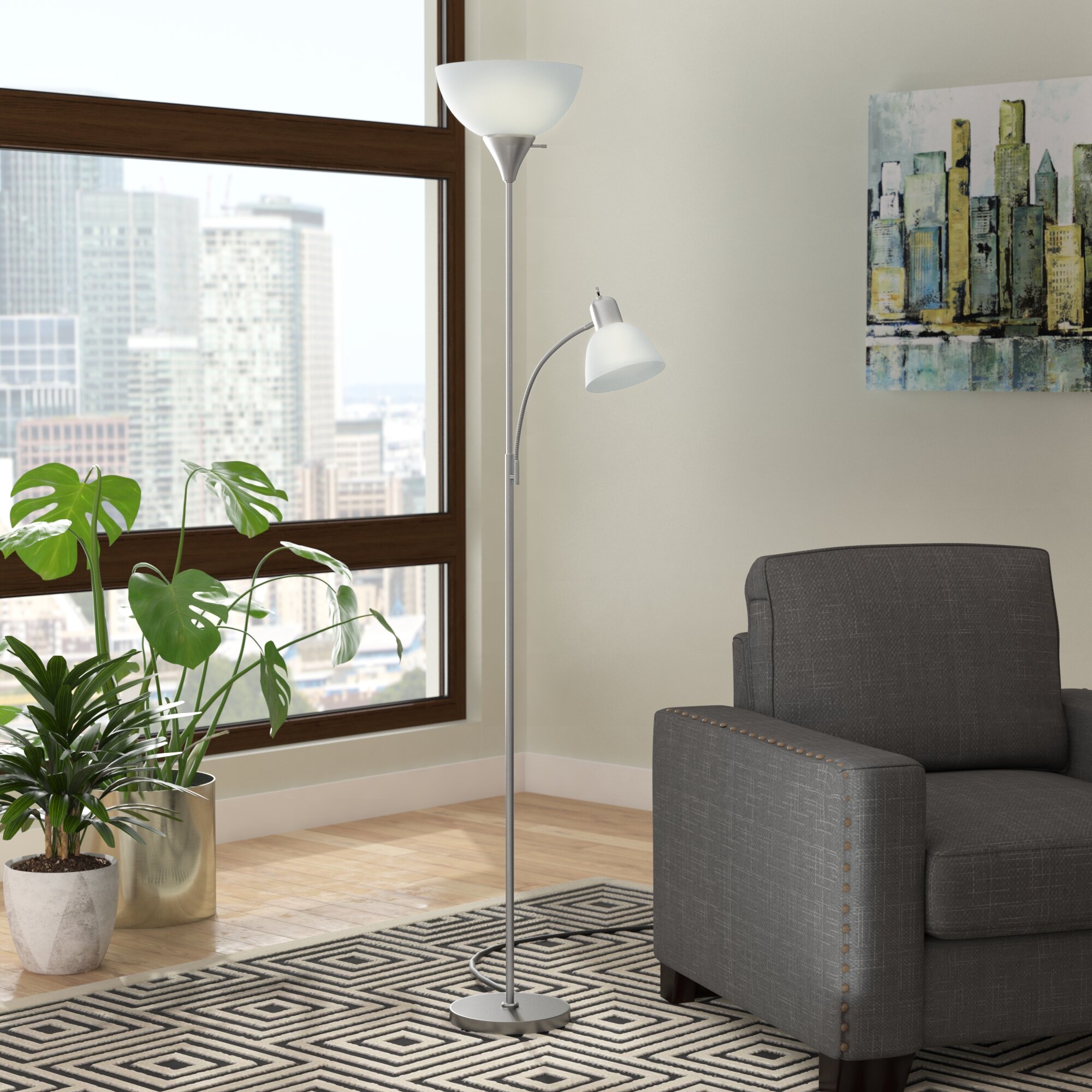 71.65" Swing Arm Floor Lamp