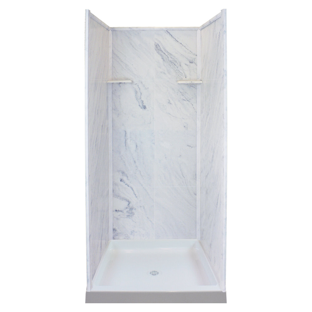 72" H x 36" W x 36" D Three Panel Shower Wall