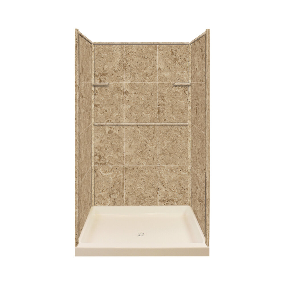 72" H x 48" W x 34" D Three Panel Shower Wall