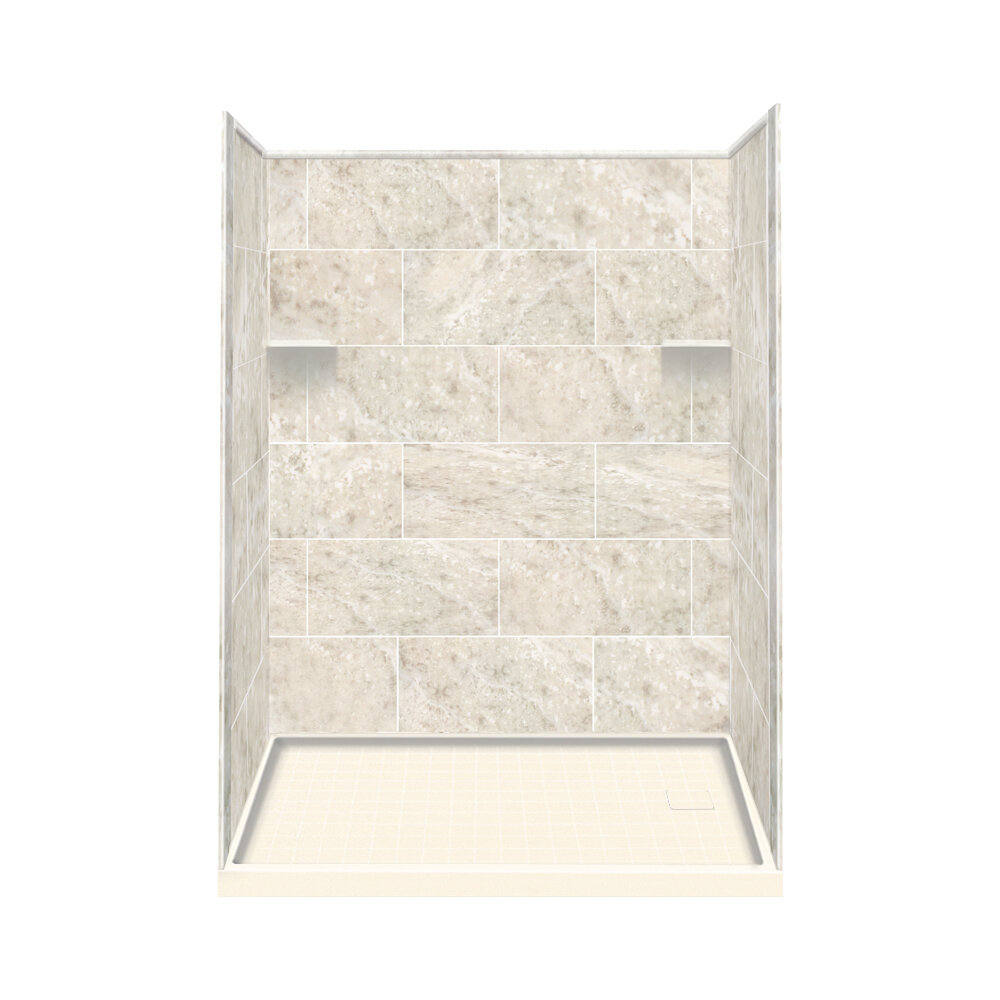 75" x 60" x 36" Three Panel Shower Wall