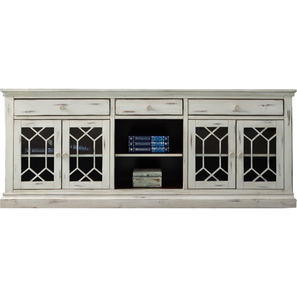 80 Inch Distressed White TV Stand - Prisma | RC