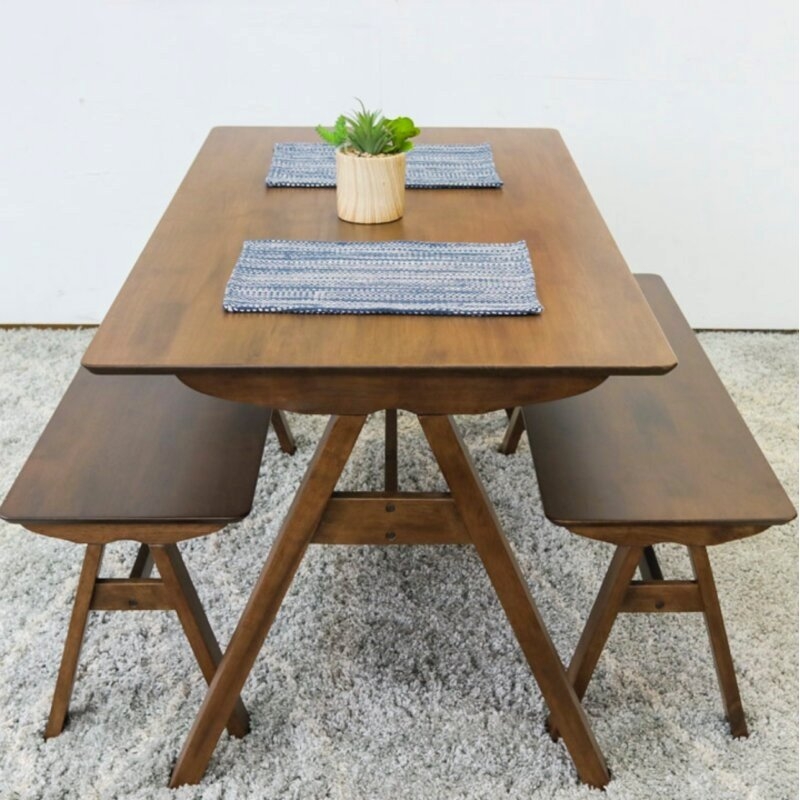 Abagail 3 Piece Solid Wood Dining Set