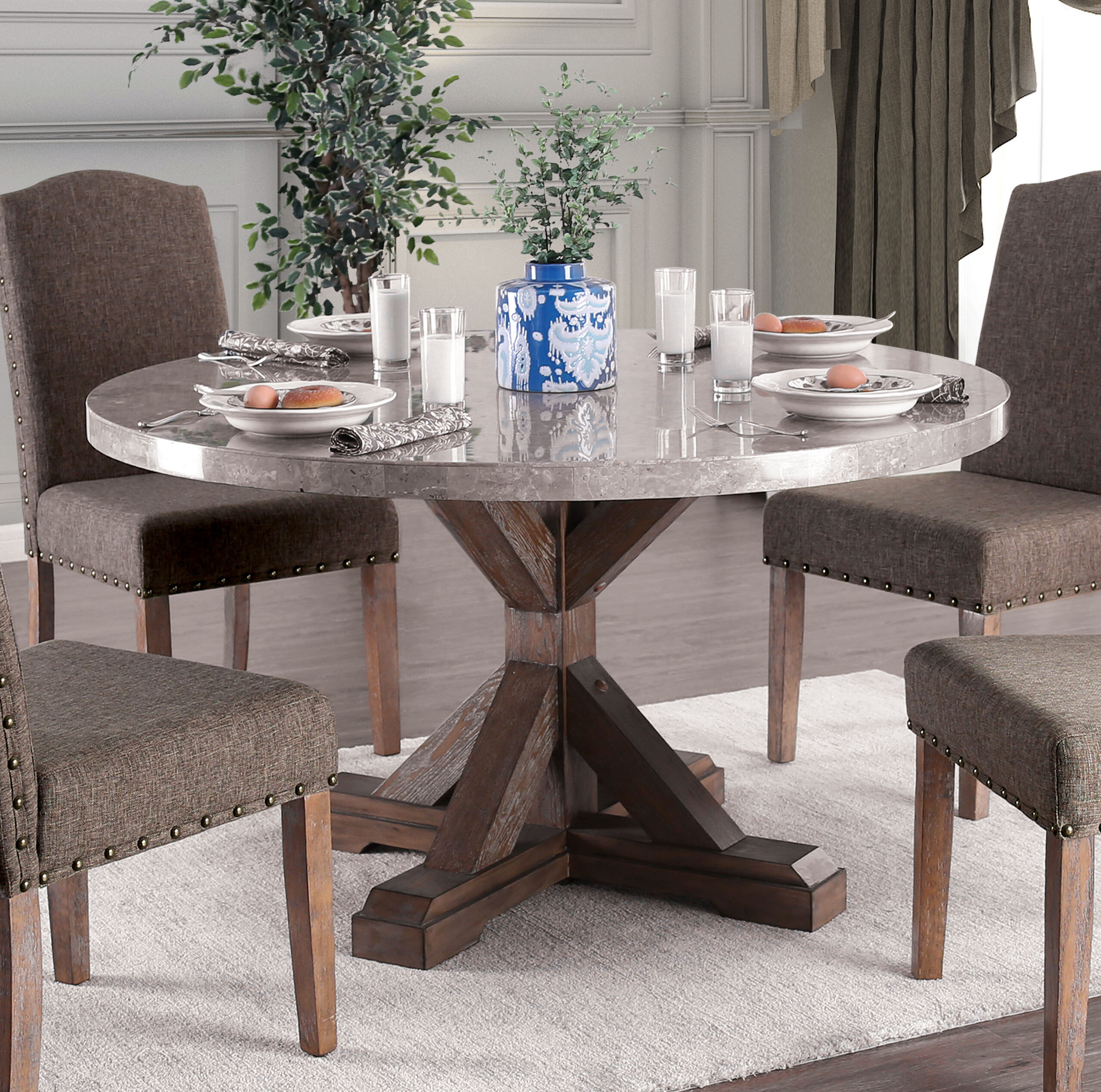 Granite Top Dining Table Visualhunt, Round Stone Dining Table For 4