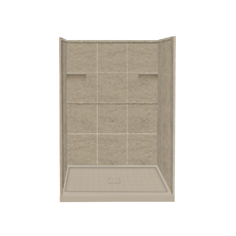 Alcove 10 Peice 34" x 48" x 75" Shower Wall Kit with Shower Base