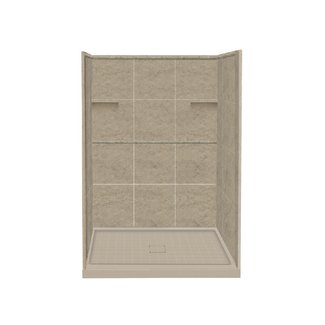 Alcove 10 Peice 34" x 48" x 75" Shower Wall Kit with Shower Base