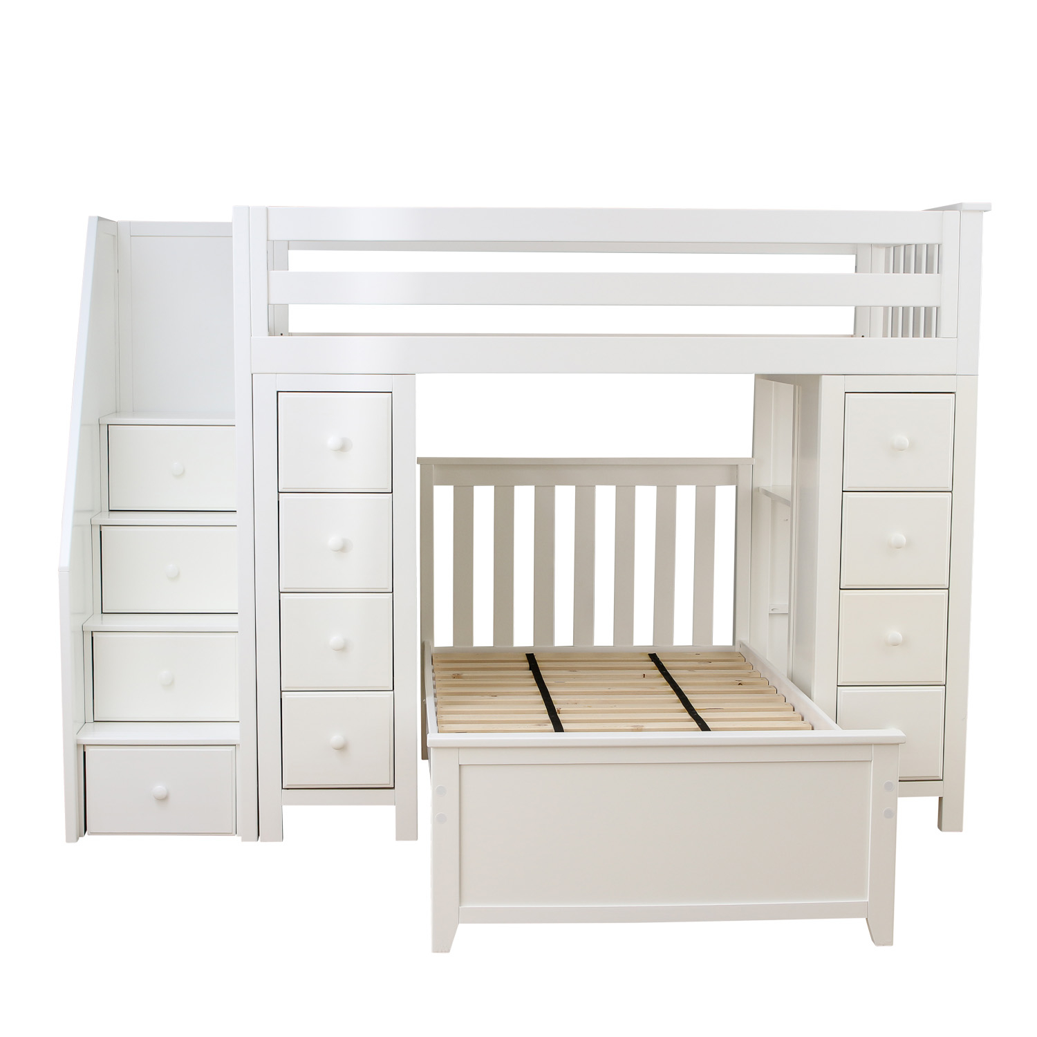 All in One Staircase Loft Bed Storage Storage + Twin