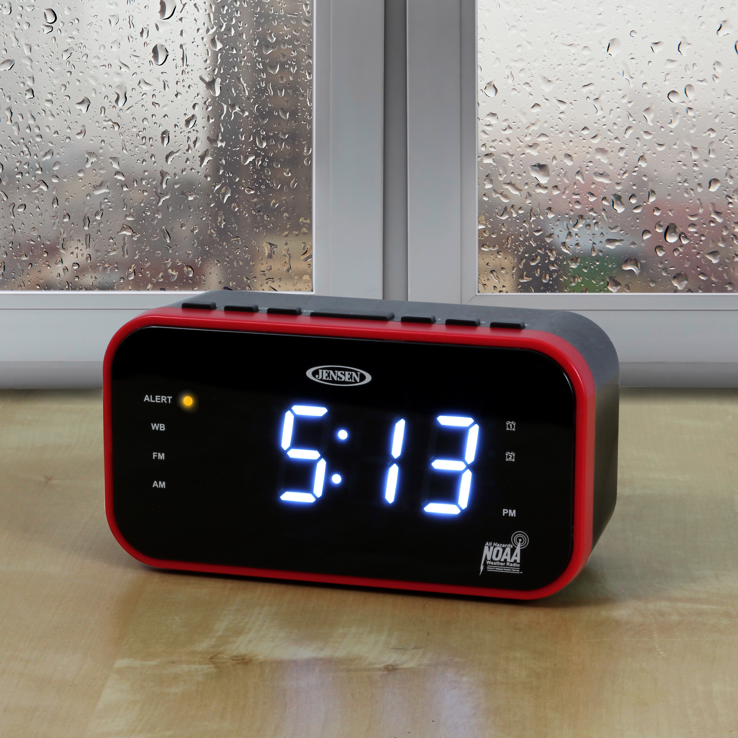 AM/FM Band Weather Alert Desktop Clock