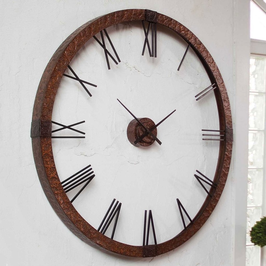 Amarion Rustic Metal Oversized Wall Clock 60" | Zin Home