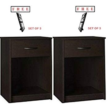 Amazon.com: Set of 2 Nightstand MDF End Tables Pair