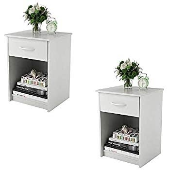 Amazon.com: Set of 2 Nightstand MDF End Tables Pair