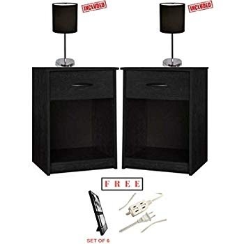 Amazon.com: Set of 2 Nightstand MDF End Tables Pair