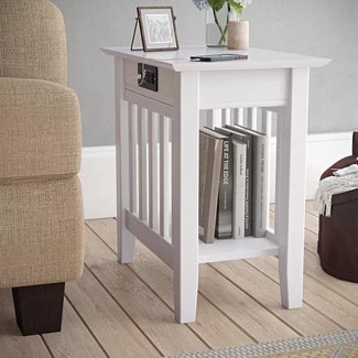 Side Table With Charging Station - VisualHunt