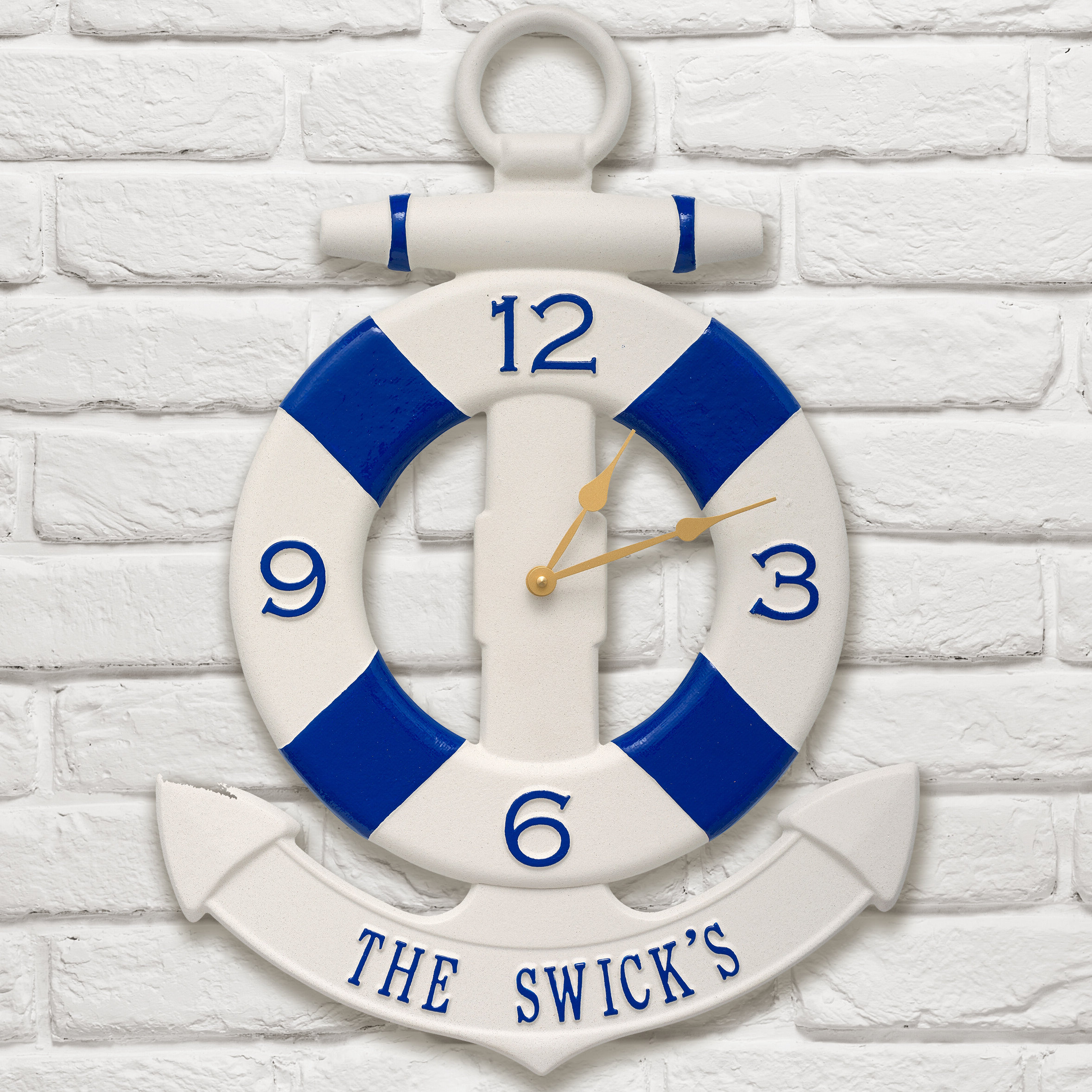 Anchor and Buoy Personalized Indoor/Outdoor Wall Clock
