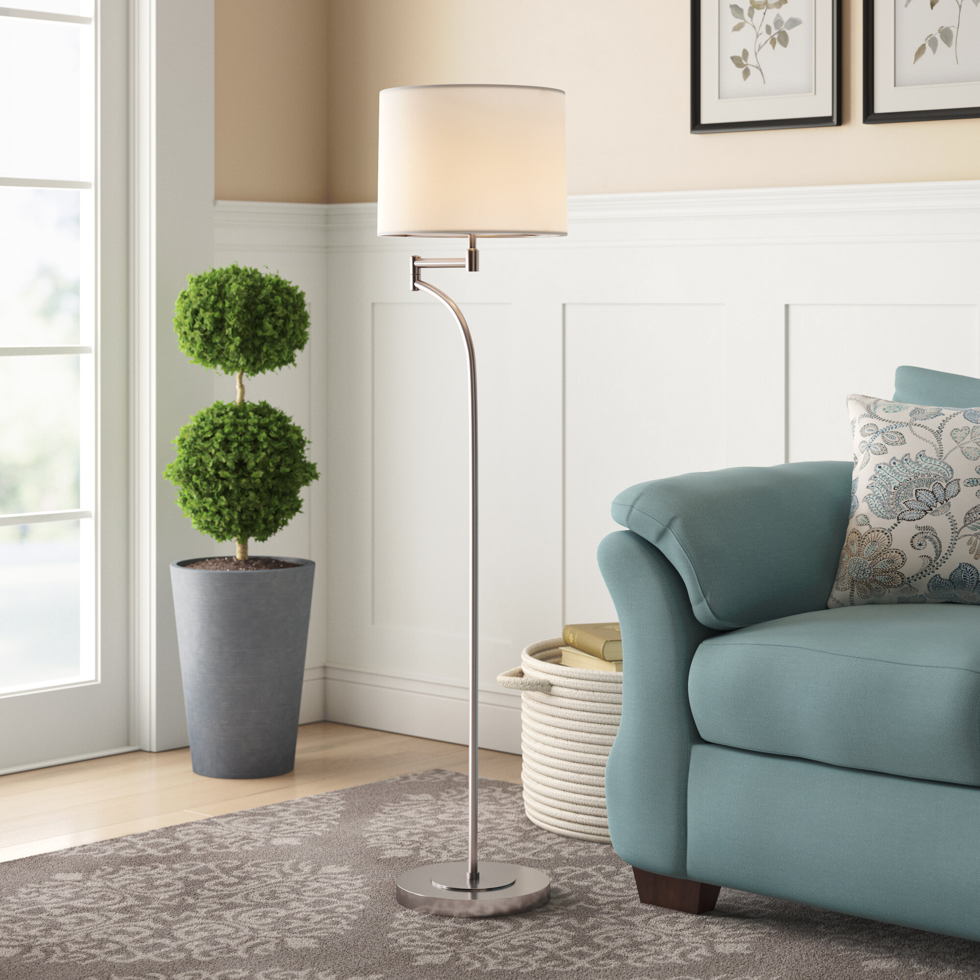 Anneliese 59.25" Swing Arm Floor Lamp