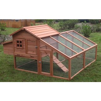 Ardinbir Deluxe Wood Chicken Coop Backyard Hen House 3-6 Chickens w Nesting Box Run