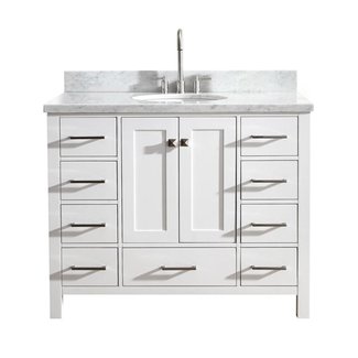 Ariel Cambridge 43 in. Bath Vanity in White with Marble