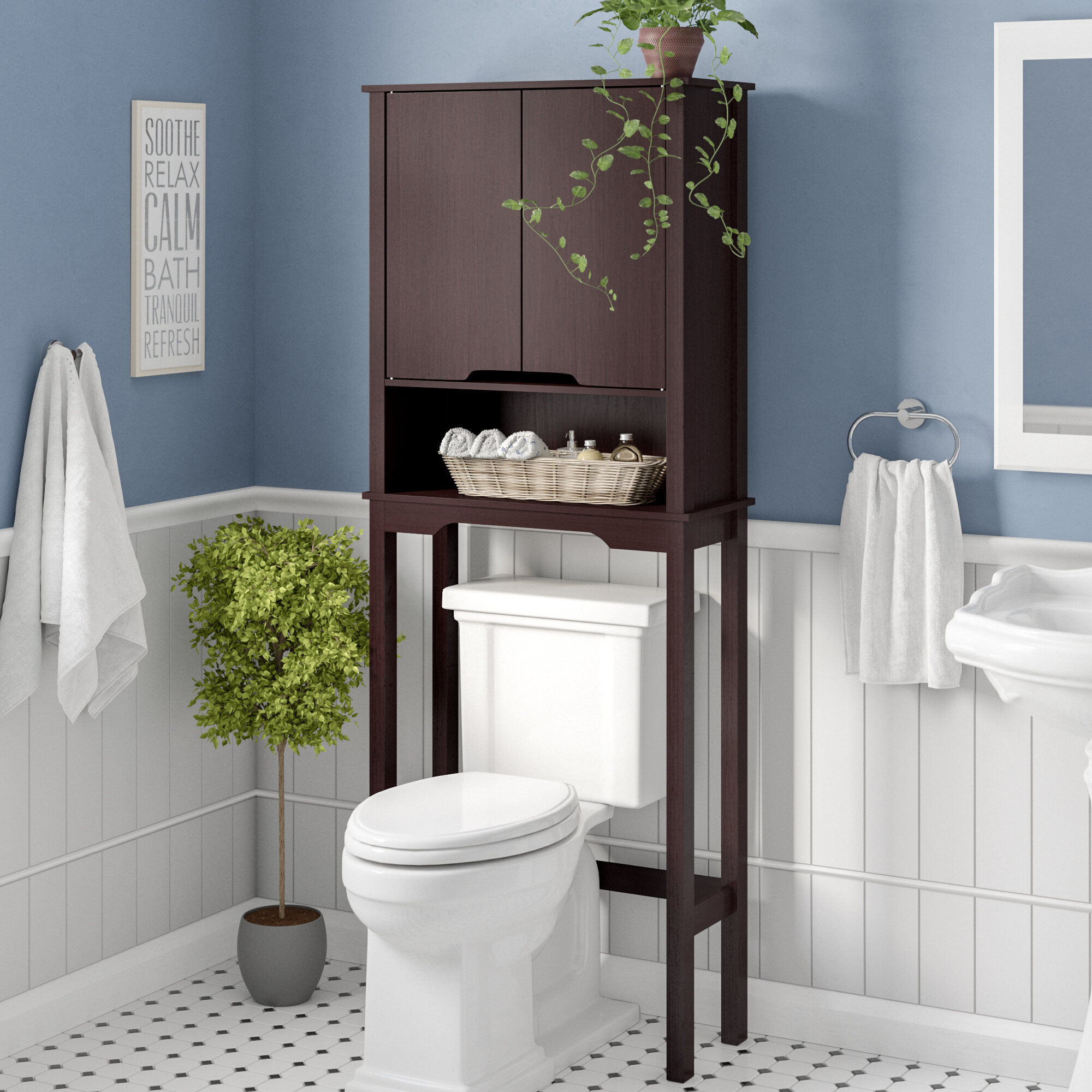 Arielle 25.88" W x 67" H Over the Toilet Storage